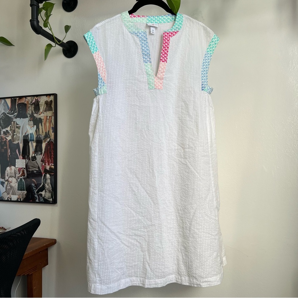 Vineyard Vines for Target 100% Cotton White Coverup Flowy Sleeveless Dress XS
